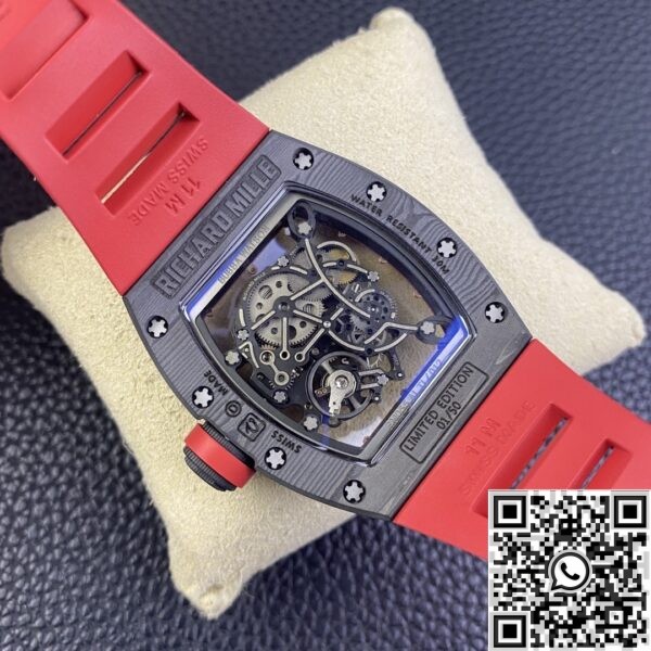 Richard Mille Replica For Sale KU RM055 Red Rubber Strap