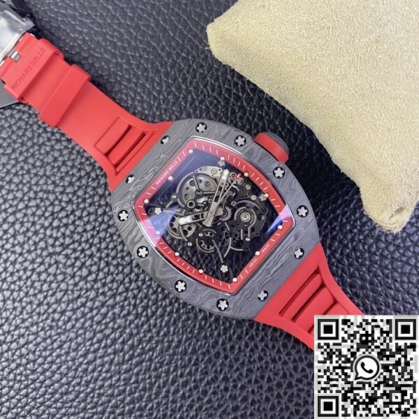 Richard Mille Replica For Sale KU RM055 Red Rubber Strap