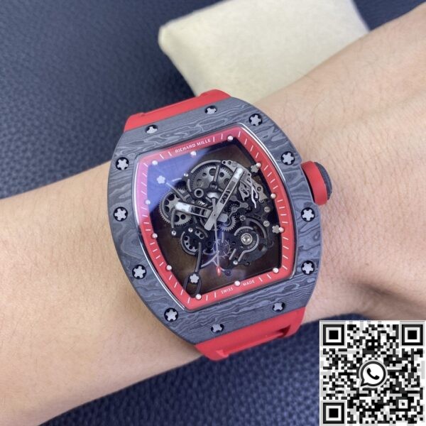 Richard Mille Replica For Sale KU RM055 Red Rubber Strap