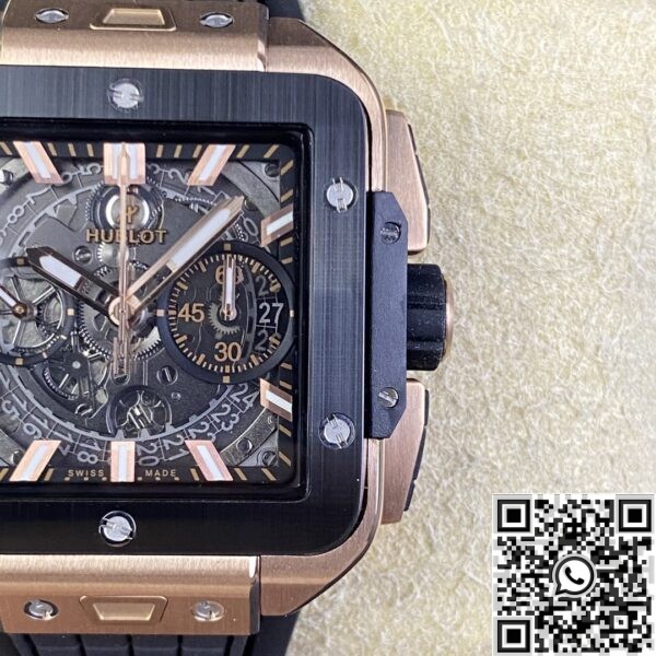 Fake Hublot Watch - Square Bang Unico RX Gold Case