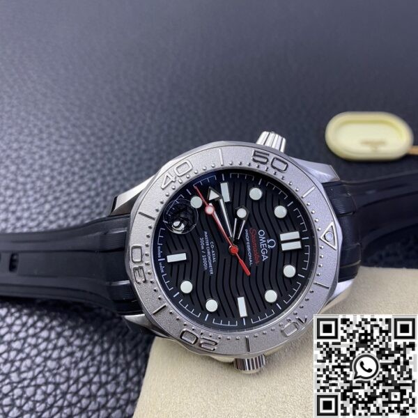 VS Omega Replica Seamaster Black Rubber Strap