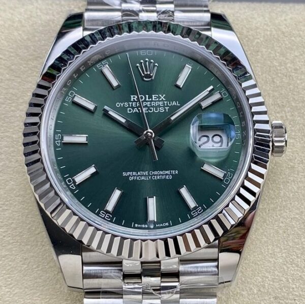 Replica Rolexes ARF Factory Datejust M126334-0028 Mint Green