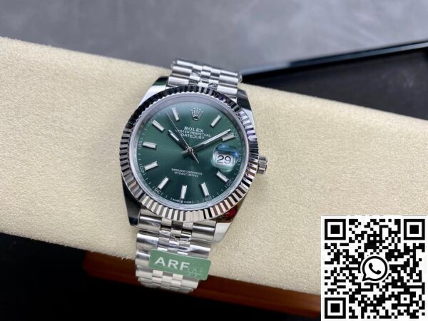 Replica Rolexes ARF Factory Datejust M126334-0028 Mint Green