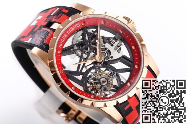 BBR Factory Replica Roger Dubuis Watches Excalibur RDDBEX0393 Red Camouflage Strap: The Bold Tourbillon Timepiece