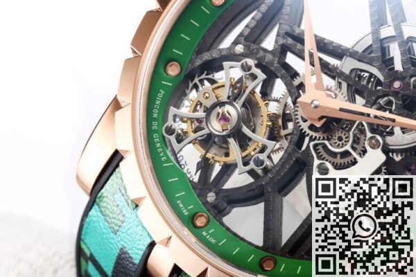 BBR Factory Roger Dubuis Fake Excalibur RDDBEX0393 Green Camouflage Strap: A New Era in Tourbillon Timepieces