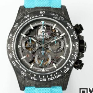 DIW Custom Hollow Daytona Rolex Black Dial Blue Strap