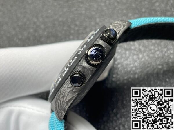 Custom Rolex Replica Daytona DIW Carbon Fiber Case Light Blue