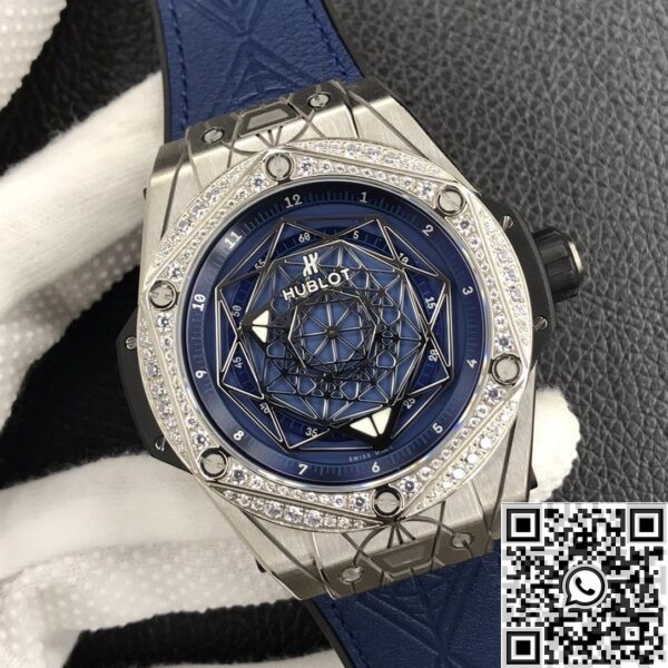 Replica Hublot Big Bang Blue Dial - WWF Factory Diamond Set