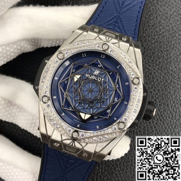 Replica Hublot Big Bang Blue Dial - WWF Factory Diamond Set