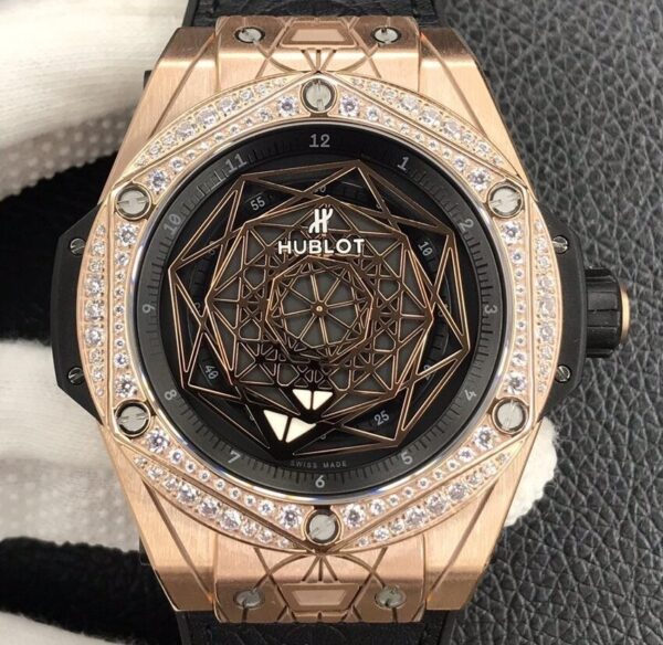 Copy Hublot Watches - Big Bang Gold Case Diamonds