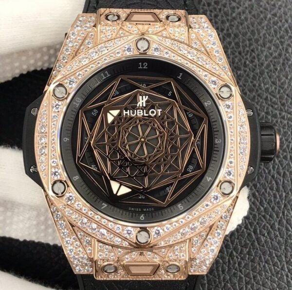 Imitate Hublot Big Bang - Gold Full Diamond Case