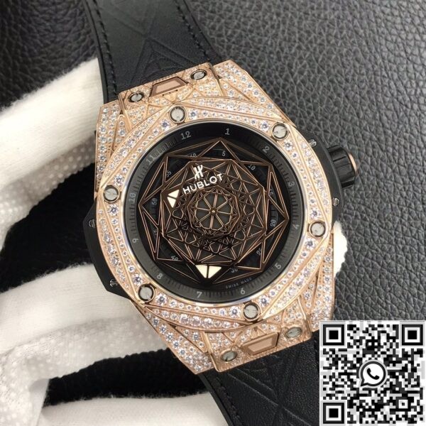 Imitate Hublot Big Bang - Gold Full Diamond Case