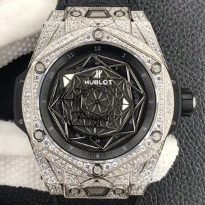 WWF Factory Fake Hublot - Big Bang Full Diamond Titanium Case