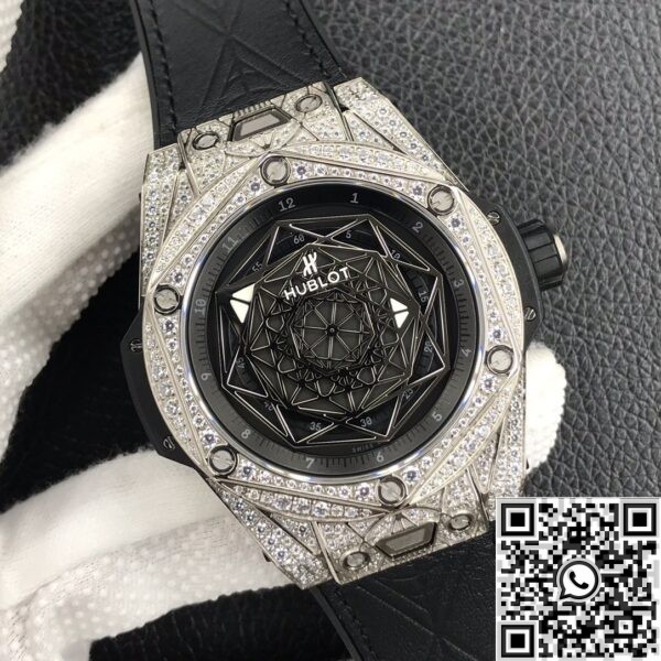 WWF Factory Fake Hublot - Big Bang Full Diamond Titanium Case