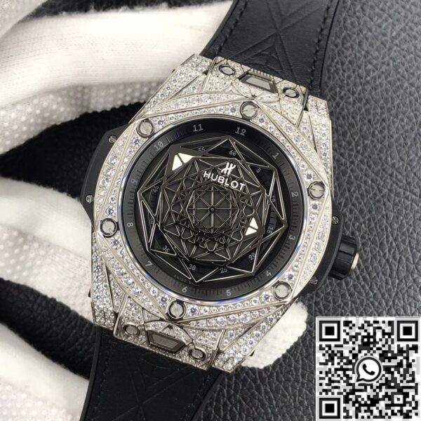 WWF Factory Fake Hublot - Big Bang Full Diamond Titanium Case