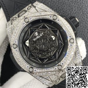 WWF Factory Fake Hublot - Big Bang Full Diamond Titanium Case