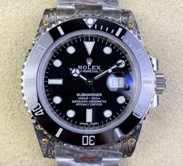 Custom Rolex Submariner Watch Carving Tattoo Craft