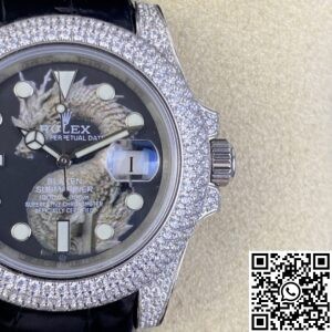 Custom Diamond Rolex Submariner Dragon Dial IPK Set Watches