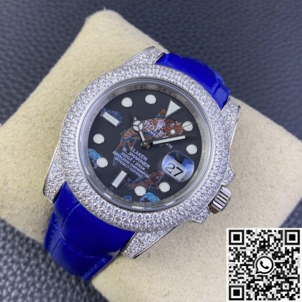 Custom Diamond Rolex Submariner Koi Dial IPK Set Watch