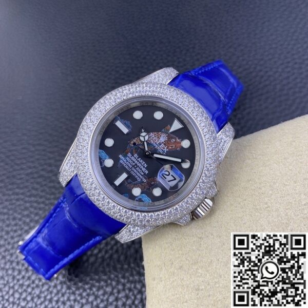 Custom Diamond Rolex Submariner Koi Dial IPK Set Watch