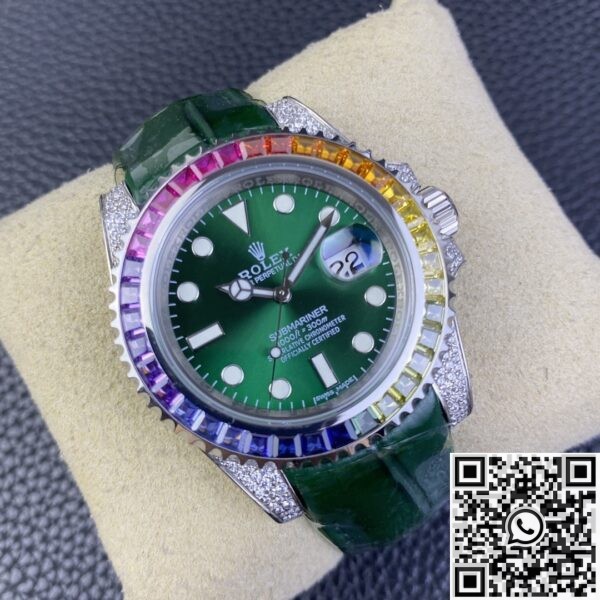 Rolex Submariner Custom IPK Rainbow Diamond Bezel