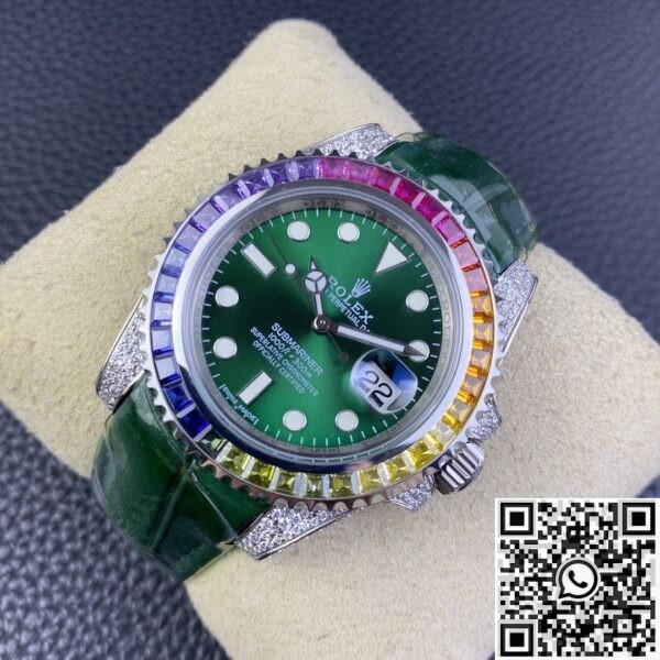 Rolex Submariner Custom IPK Rainbow Diamond Bezel