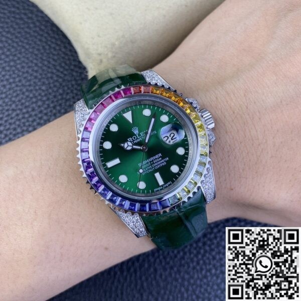 Rolex Submariner Custom IPK Rainbow Diamond Bezel