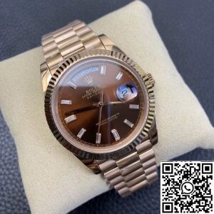 BP Factory Fake Rolex - Day Date Rose Gold Diamond Watch