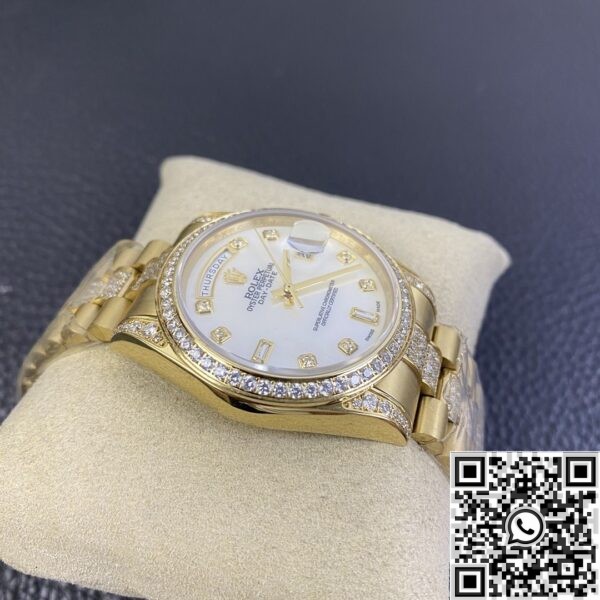 Iced Out Rolex Replica Day Date M128348RBR Gold Diamond