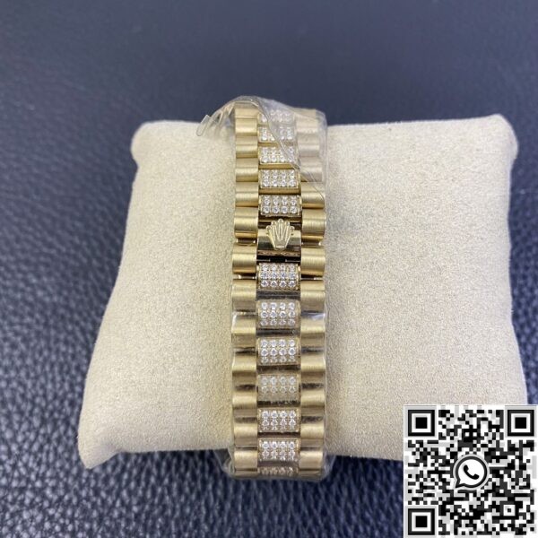 Iced Out Rolex Replica Day Date M128348RBR Gold Diamond