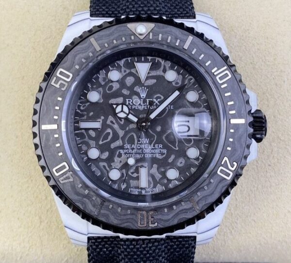 Custom Rolex Sea-Dweller DIW Carbon Fiber Case Watch