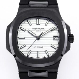 Custom Nautilus Patek Philippe Gradient Black Ceramic White Dial