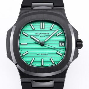 Custom Nautilus Patek Philippe Green Dial Black Ceramic Case