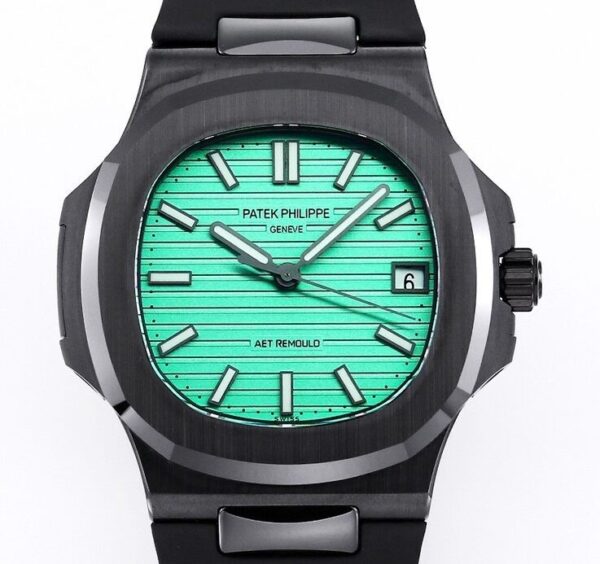 Custom Nautilus Patek Philippe Green Dial Black Ceramic Case