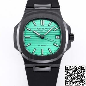 Custom Nautilus Patek Philippe Green Dial Black Ceramic Case