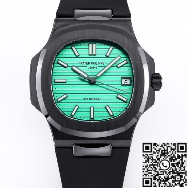 Custom Nautilus Patek Philippe Green Dial Black Ceramic Case