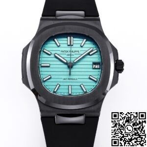 Patek Philippe Custom Tiffany Blue Black Ceramic Case Nautilus