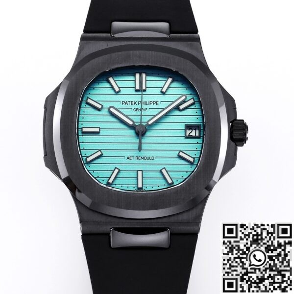 Patek Philippe Custom Tiffany Blue Black Ceramic Case Nautilus