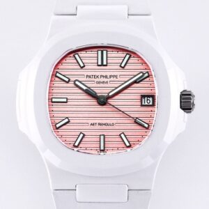 Custom Patek Philippe Watch Nautilus Pink Dial White Ceramic