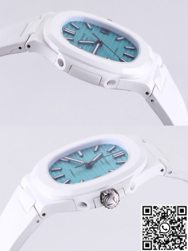 Nautilus Custom Patek Philippe Tiffany Blue Dial White Ceramic