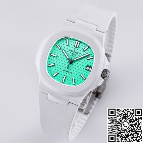 AET Custom Patek Philippe Nautilus Green Dial White Ceramic