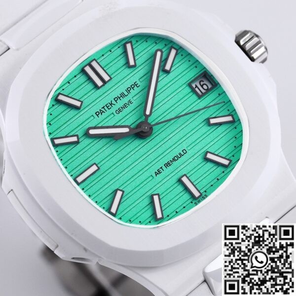 AET Custom Patek Philippe Nautilus Green Dial White Ceramic