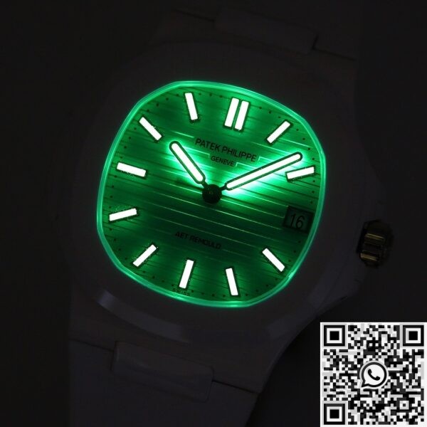 AET Custom Patek Philippe Nautilus Green Dial White Ceramic