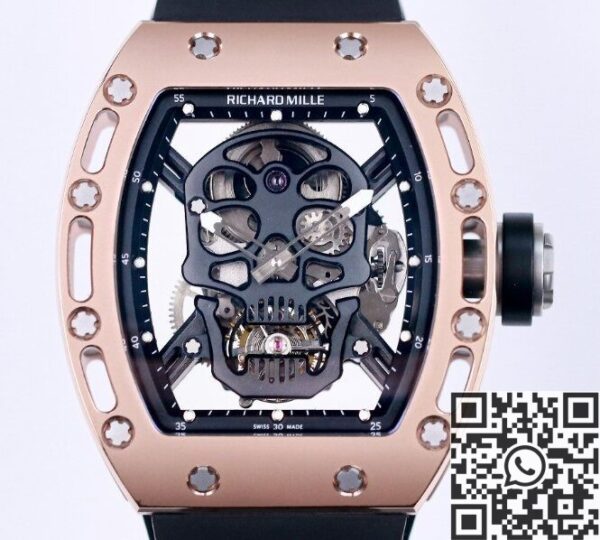 JB Factory Fake Richard Mille RM052 Rose Gold Case Watches