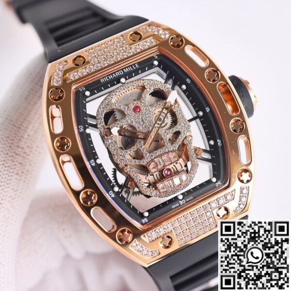 CH Fake Watch Richard Mille RM52 Rose Gold Diamond