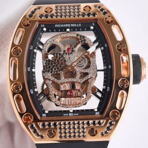 CH Fake Richard Mille RM52 Rose Gold Black Diamond Case