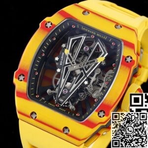 RM Factory Fake Richard Mille RM27-03 Yellow Rubber Strap