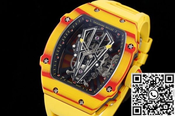 RM Factory Fake Richard Mille RM27-03 Yellow Rubber Strap