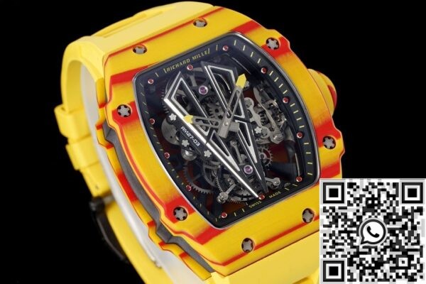 RM Factory Fake Richard Mille RM27-03 Yellow Rubber Strap