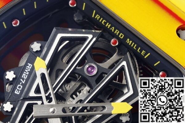 RM Factory Fake Richard Mille RM27-03 Yellow Rubber Strap